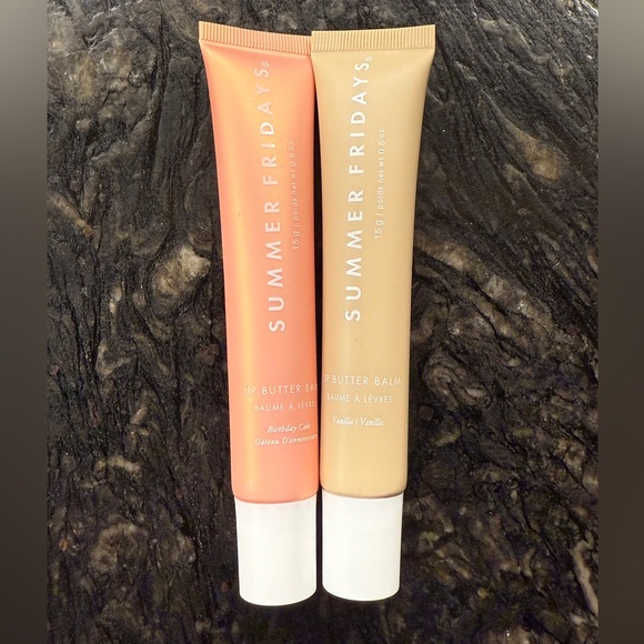 Summer Fridays Lip Butter Balm in Coral and Beige- Birthday Cake & Vanilla - Picture 1 of 2